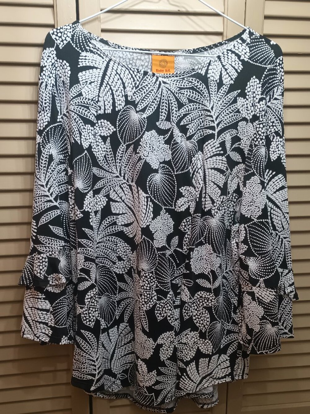 Ruby Rd Women's Rain Forest Puff Print Scoop Neck Top Sz XL